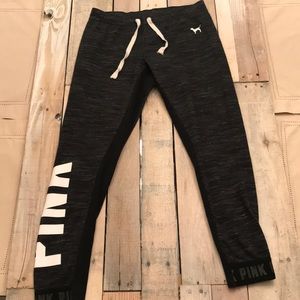 Dark heather grey jogger sweatpants from PINK